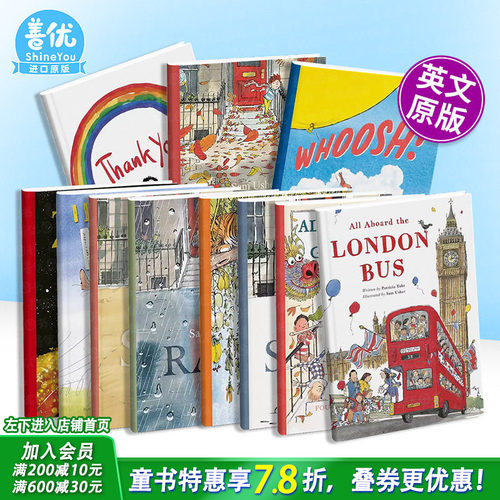【现货多册选拍】Sam Usher绘本：伦敦巴士上的一切/四季/野趣等 All Aboard the London Bus 英文儿童艺术插画绘本进口书