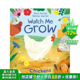 【预售】看着我长大：小鸡 Watch Me GROW: Chickens 英文儿童插画故事绘本 进口童书