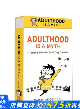 【现货】沙拉的拼字游戏2022日历 Sarah's Scribbles 2022 Deluxe Day-to-Day Calendar 英文原版 文创产品 图书
