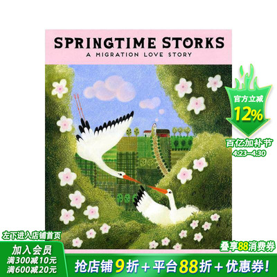 【现货】春天的鹳鸟：迁徙的故事 Springtime Storks : A Migration Love Story 鸟类爱好者 英文儿童插画故事绘本 进口童书