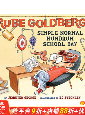 【现货】英文 鲁布·戈德堡简单、正常、单调的学校日 Rube Goldberg's Simple Normal Humdrum School Day 英文儿童故事绘本