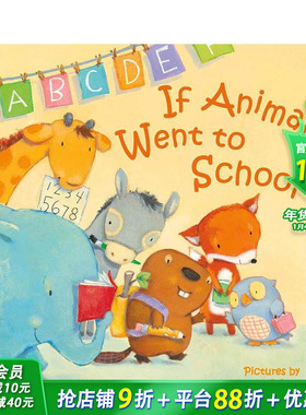 【预售】【拟人动物睡前故事】上学了 【If Animals Kissed Good Night】Went to School 英文儿童插画故事绘本 进口童书