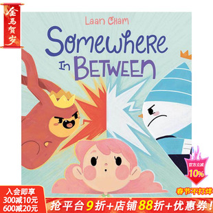 【预售】介于两者之间 Somewhere In Between 英文儿童插画故事绘本 进口童书