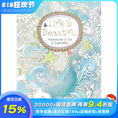 【现货】Life is Beautiful (Colouring Book)，美好生活（涂色书） Daisy Seal|Flame Tree Studio 生活综合