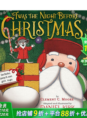 【预售】圣诞前夜 'twas The Night Before Christmas 英文儿童故事绘本 英语启蒙进口童书