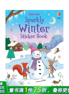 【预售】闪亮的冬日（贴纸书） Sparkly Winter Sticker Book 英文儿童趣味互动活动游戏书 进口童书