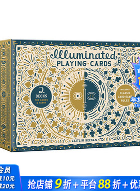 【现货】发光的扑克牌套装：两副牌及游戏规则 Illuminated Playing Card Set : Two Decks with Game Rules英文艺术文创进口