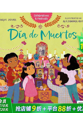 【预售】亡灵节 Dia de Muertos 英文儿童插画故事绘本 进口童书