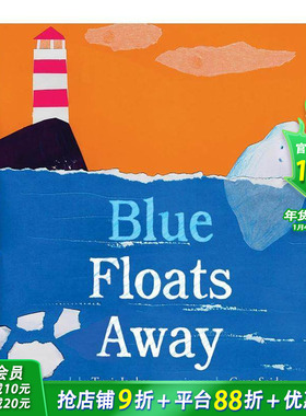 【预售】【Grant Snider绘画】小蓝漂啊漂Blue Floats Away 儿童艺术绘本 英文原版 3-6岁孩子阅读 夏日海边绘画故事【善优童书】
