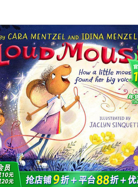 【预售】英语 大嗓门老鼠Loud Mouse 冰雪奇缘主题曲演唱者Idina Menzel创作 英文儿童精装艺术插画绘本故事 3-6岁 进口图书