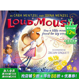 【预售】英语 大嗓门老鼠Loud Mouse 冰雪奇缘主题曲演唱者Idina Menzel创作 英文儿童精装艺术插画绘本故事 3-6岁 进口图书