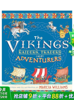 【现货】【获奖作者兼插画师Marcia Williams】探索维京世界 The Vikings英文儿童插画故事绘本 进口童书