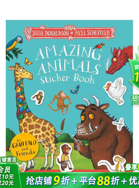 【预售】贴纸书：咕噜牛和朋友们：神奇动物 The Gruffalo and Friends: Amazing Animals 英文儿童趣味互动绘本 英语早教进口书