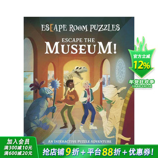 【预售】密室解谜:逃离博物馆!互动解谜冒险 Escape Room Puzzles: Escape the Museum! 英文儿童插画科普绘本 进口童书