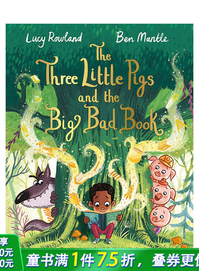 【预售】英文原版 三只小猪的书The Three Little Pigs and the Big Bad Book 艺术插画故事绘本 3-6岁 儿童进口图书 善优童书