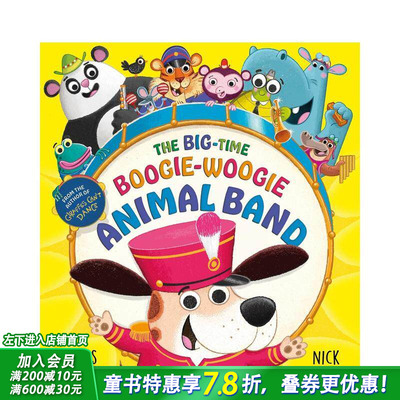 【预售】大型布吉伍吉动物乐队（平装） The Big-Time Boogie-Woogie Animal Band 英文儿童插画故事绘本 进口童书
