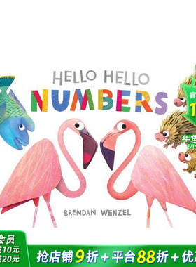 【预售】你好你好 数字 凯迪克奖得主Brendan Wenzel【Brendan Wenzel】Hello Hello Numbers 英文儿童趣味英语早教绘本 进口童书