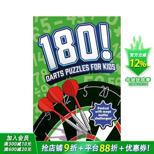 【预售】180！儿童飞镖趣味谜题 180! Darts Puzzles for Kids 英文儿童趣味互动绘本书 儿童数学挑战题 锻炼思维提升心算能力