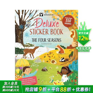 【预售】【300+张贴纸书】四季 【Deluxe Sticker Books】The Four Seasons 11个场景  英文儿童趣味互动游戏绘本 进口童书