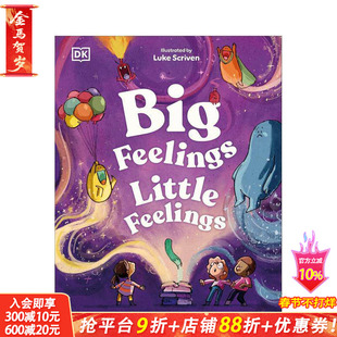 【预售】大大小小的情绪:认识你的情感世界 Big Feelings, Little Feelings 英文儿童插画故事绘本 进口童书