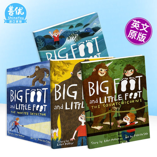 【现货】英文原版 大脚和小脚1-4册（可选拍） 儿童趣味冒险故事 英语分级阅读章节书 Felicita Sala插画 6-9岁