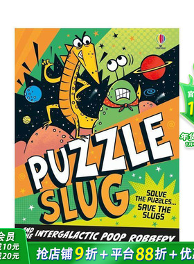 【预售】谜题鼻涕虫与星际便便劫案 Puzzle Slug and the Intergalactic Poop Robbery 英文儿童小说故事 英语拓展阅读进口书