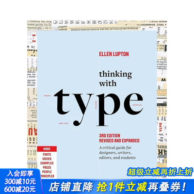 【预售】字体思维：设计师、作家、编辑及学生的批判性指南 Thinking with Type 英文字体图案标志平面设计 正版进口书