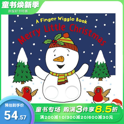 【预售】【洞洞书】快乐小圣诞 【Finger Wiggle Books】Merry Little Christmas 英文儿童趣味互动 0岁+英语启蒙进口童书