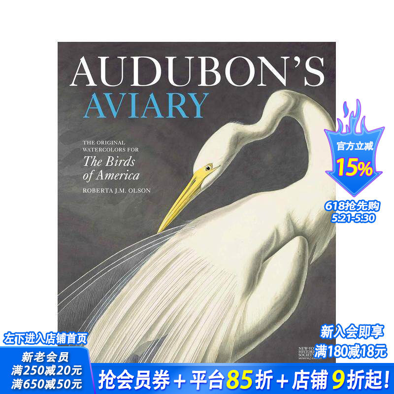 【现货】奥杜邦的鸟舍：关于美国鸟类的水彩画 Audubon‘s Aviary 原版英文艺术画册画集 正版进口书