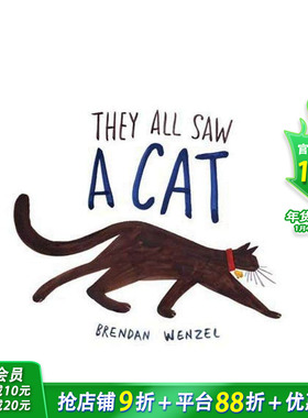 【现货】【凯迪克银奖】他们都看见了一只猫 【Brendan Wenzel】英文儿童插画故事绘本进口童书 纽约时报年度畅销书
