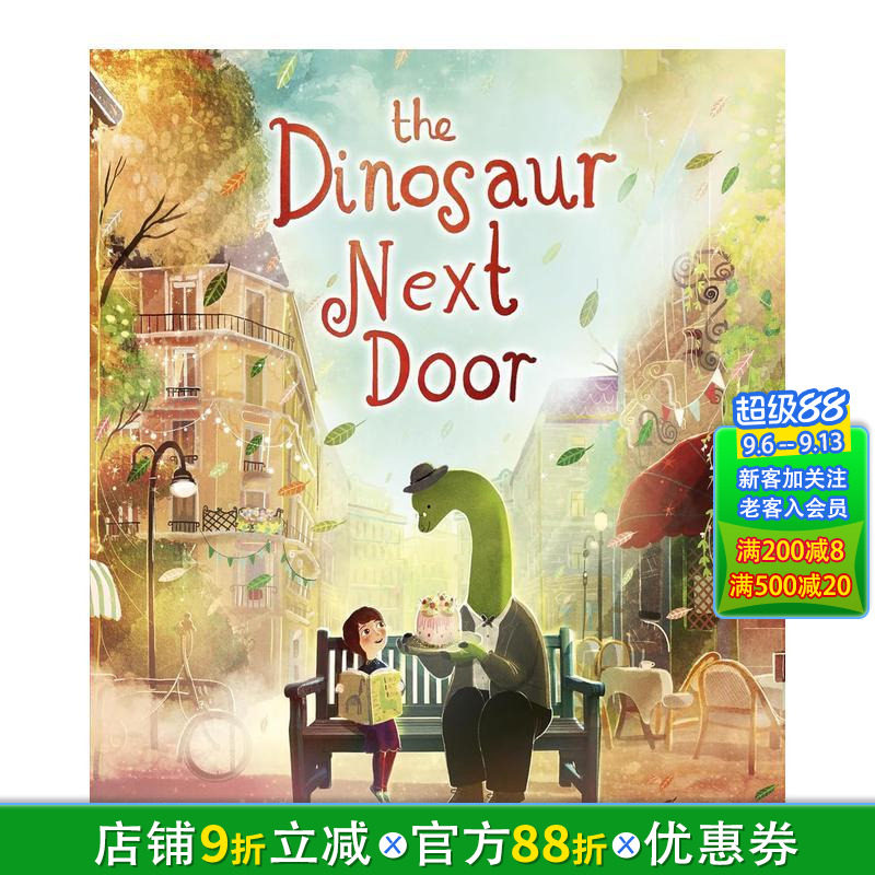 【预售】【英国插画师David Litchfield】邻居恐龙先生 大熊和钢琴 水石童书奖得主The Dinosaur Next Door 英文儿童绘本