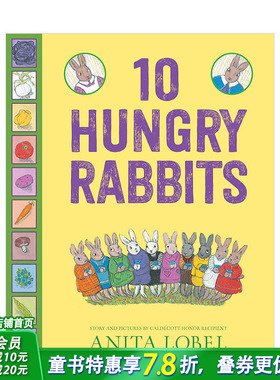 【现货】10 Hungry Rabbits十只饥饿的兔子 英文儿童绘本 凯迪克获奖插画家 3-6岁 数学颜色启蒙 戒掉挑食 正版进口图书书籍