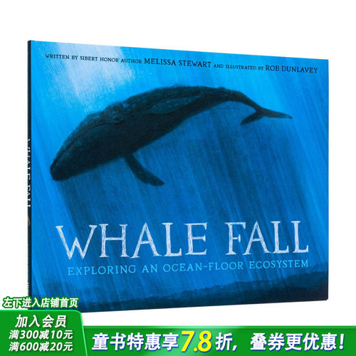 【现货】英文原版 鲸落：探索海底生态系统 Whale Fall 精装艺术插画绘本 动物生态环保自然科普 儿童英语进口图书 善优童书