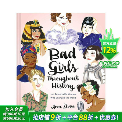 【预售】历史上的坏女孩 Bad Girls Throughout History 英文儿童插画故事绘本 进口童书