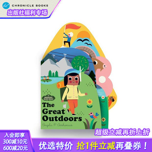 Outdoors 认知启蒙英语早教进口童书 户外探索 Books The Board 纸板异形书 Bookscape 英文儿童趣味绘本 Great 现货