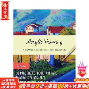 【现货】亚克力画：新手入门全套装Acrylic Painting Kit: A Complete Painting Kit for Beginners英文艺术画册画集 正版进口书