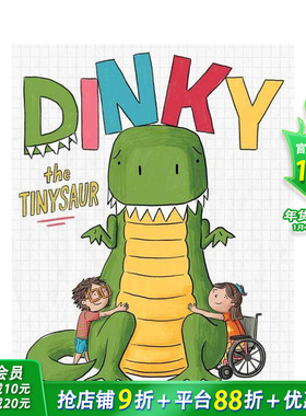 【预售】小丁奇：迷你恐龙 Dinky the Tinysaur 英文儿童插画故事绘本 进口童书