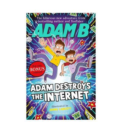 【预售】●亚当摧毁了互联网 Adam Destroys the Internet 英文儿童插图初级桥梁章节故事书 进口童书