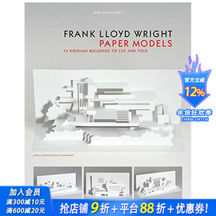 【预售】弗兰克劳埃德赖特纸模型:14切割和折叠剪纸 Frank Lloyd Wright Paper Models  英文原版正版进口书