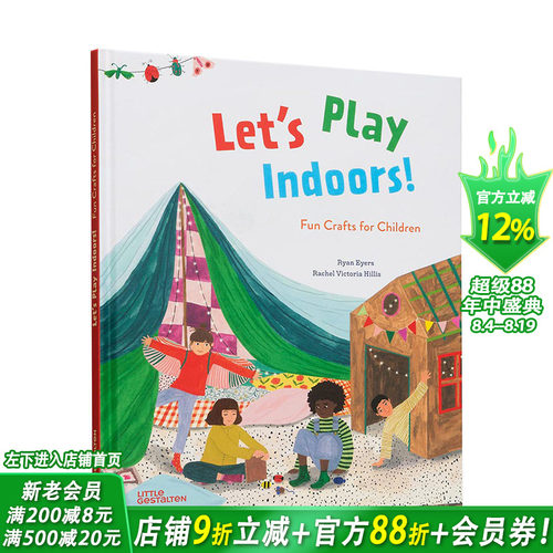 【现货】儿童室内手工活动Let's Play Indoors!Fun Crafts for Children 6岁+少儿露营集体生活动手能力培养指南绘本 英文书
