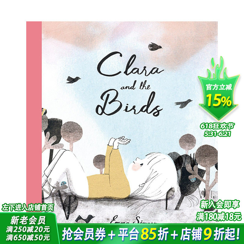 【现货】克拉拉与鸟群 Clara and The Birds 英文儿童插画故事绘本 进口童书