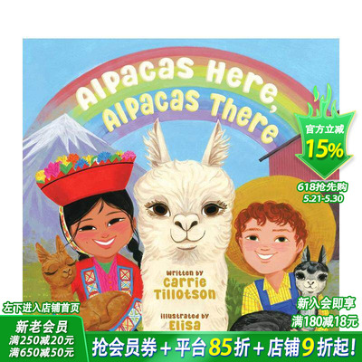 【现货】羊驼无处不在 Alpacas Here， Alpacas There 英文儿童插画故事绘本 进口童书