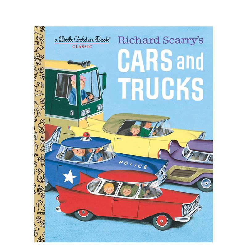 【预售】【Little Golden Book】Richard Scarry’s Cars and Trucks,【金色童书】斯凯瑞的汽车与卡车 精装英文儿童故事绘本书