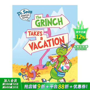 【预售】苏斯博士：鬼灵精去度假 儿童漫画【Dr. Seuss Graphic Novel】 The Grinch Takes a Vacation 英文英语拓展进口书