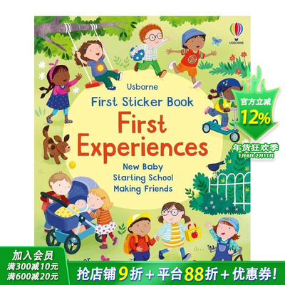 【预售】贴纸书：初次经历 First Sticker Book First Experiences 英文儿童趣味互动绘本 英语早教进口书
