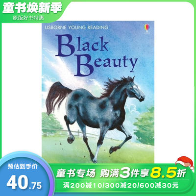 【预售】【Usborne分级阅读2】黑骏马 Black Beauty 英文儿童分阶阅读 英语早教故事课外书 进口童书