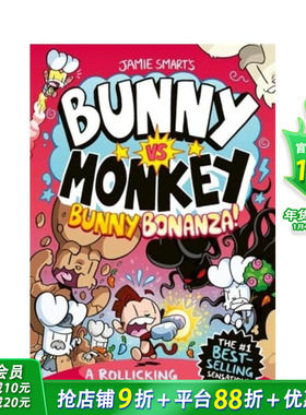 【预售】兔子大战猴子：兔子富矿！(精装) Bunny Vs Monkey: Bunny Bonanza! 英文儿童漫画故事 英语拓展阅读进口书