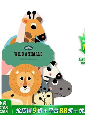 【现货】英文原版 【立体书】野生动物 Bookscape Board Books: Wild Animals   儿童趣味英语 动物启蒙早教 0岁以上 正版进口
