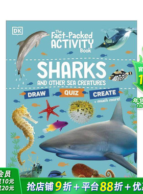 【预售】充满事实的活动书：鲨鱼和其他海洋生物 The Fact-Packed Activity Book 英文儿童趣味互动科普进口童书