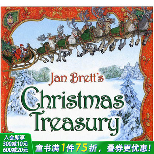 儿童英语节日庆典插画绘本 善优童书 简·布莱特 Brett’s Christmas Jan 英文原版 圣诞宝藏 进口图书 Treasury 现货